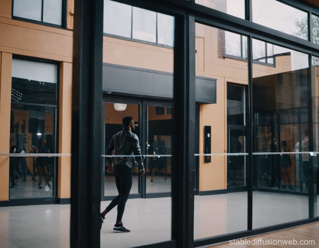 looking from the outside-in at a dance studio venue